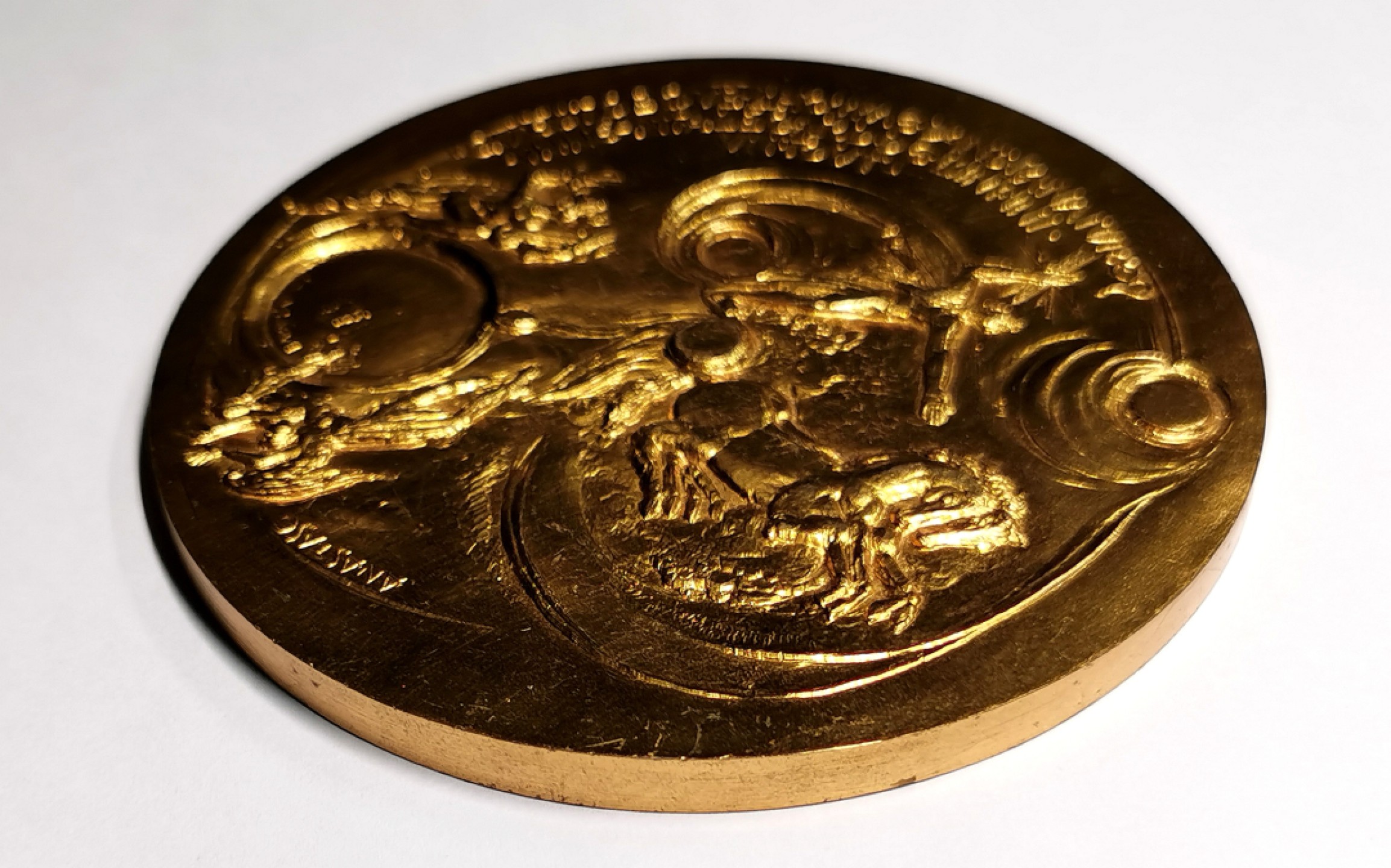 凡希社世界钱币微拍第二百三十八期 1974巴黎造币厂大型镀金艺术章 直径100mm