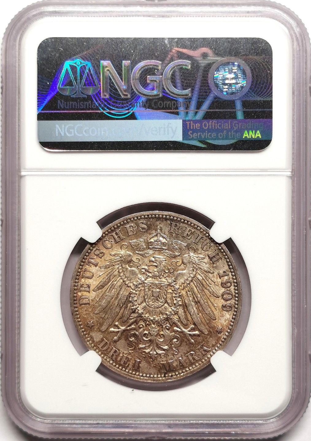 凡希社世界钱币微拍第二百三十八期 1909J汉堡3马克NGC-MS62