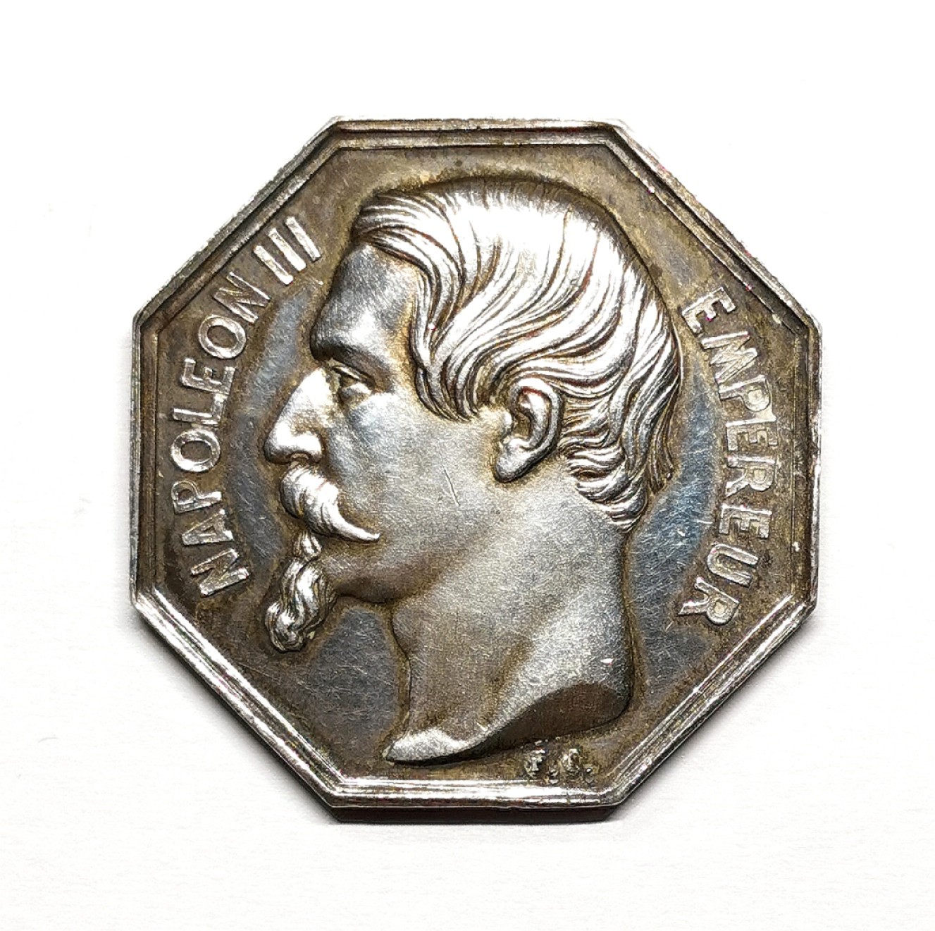 凡希社世界钱币微拍第二百三十八期 法国拿三像建筑理事会八角银章AU