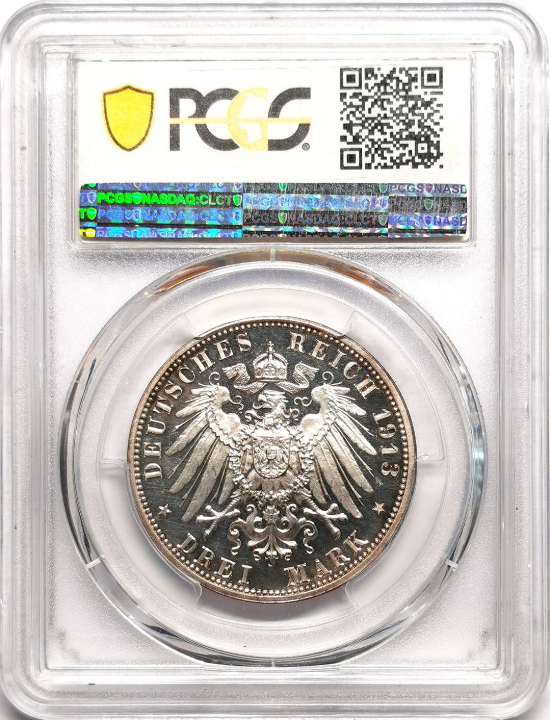 凡希社世界钱币微拍第二百三十八期 1913萨克森莱比锡纪念碑精铸3马克PCGS-PR64DCAM