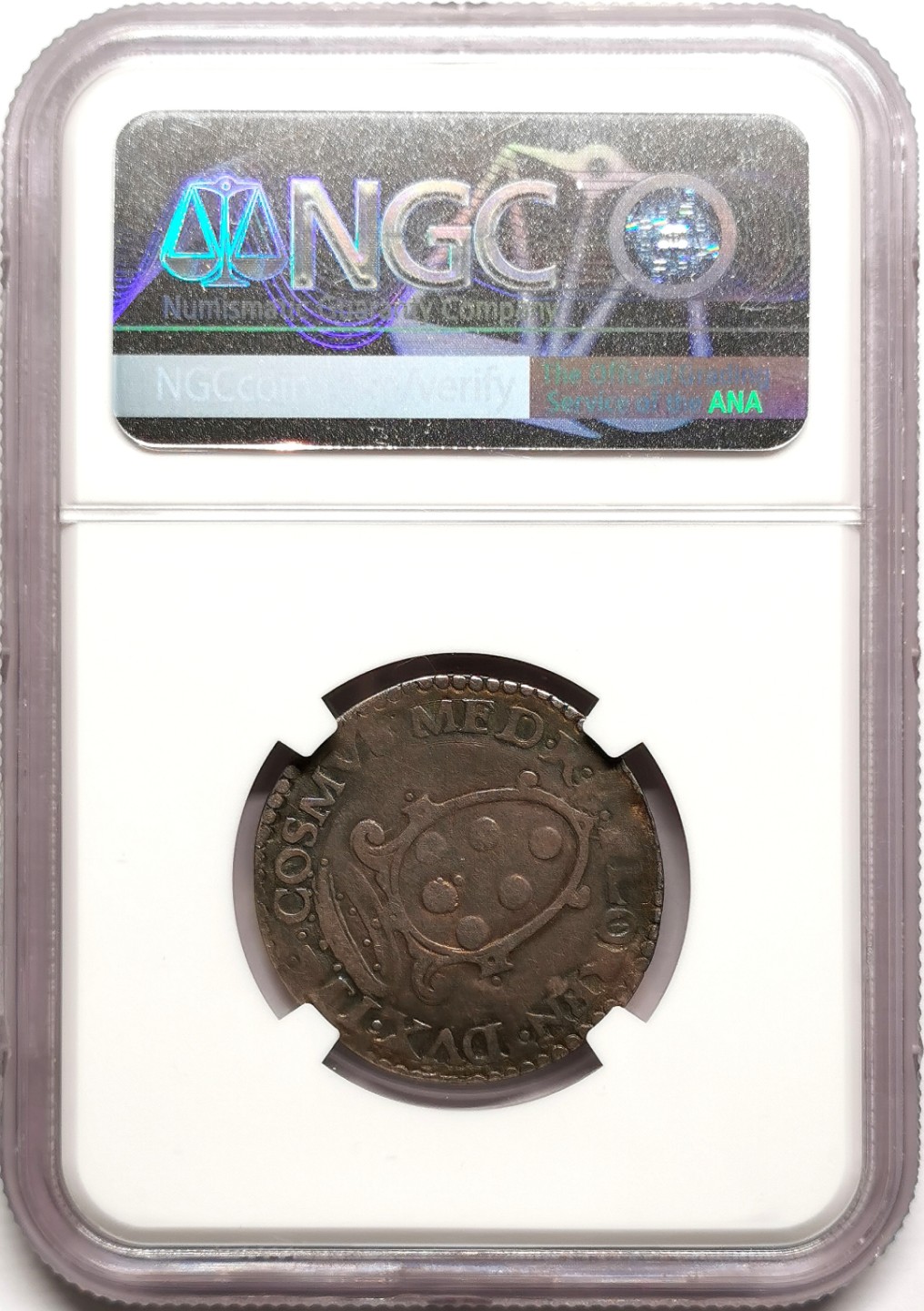 凡希社世界钱币微拍第二百三十八期 1569-74托斯卡纳Giulio银辅币NGC-FINE