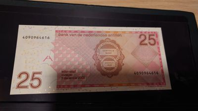 【世界钱币】精选微拍第62期暨2023年第九期 裸钞专场（有最新四月底币展卖剩品种） 2003年荷属安地列斯群岛 25盾 全新绝品