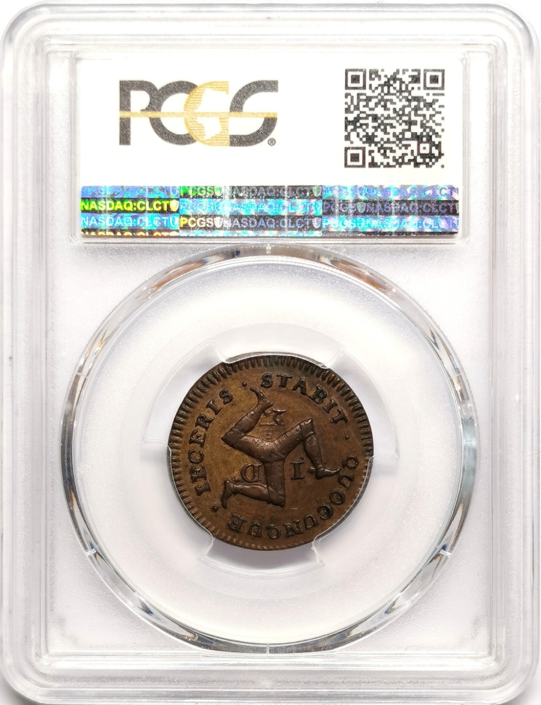 凡希社世界钱币微拍第二百三十八期 荐！1733马恩岛德比伯爵领地1/2便士铜币PCGS-MS63伯爵纹章&格言！