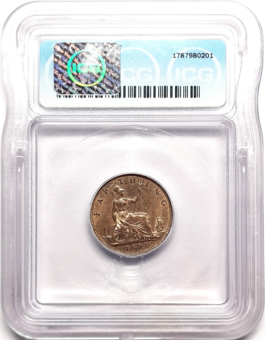 凡希社世界钱币微拍第二百三十八期 1890英国法新铜币ICG-MS64