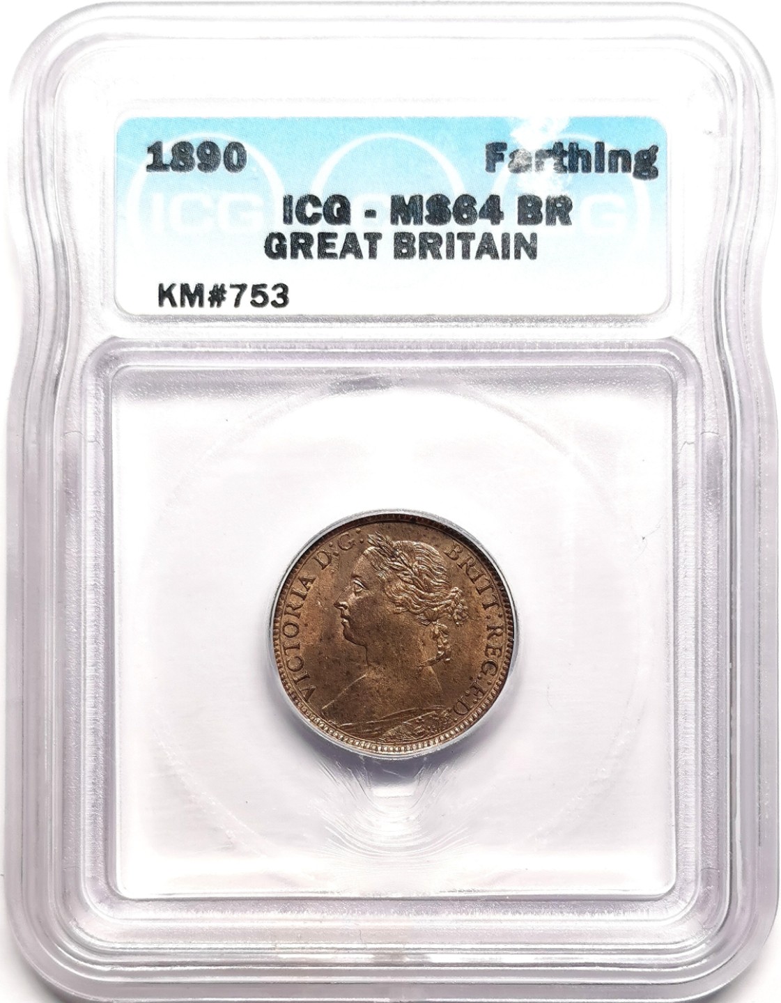 凡希社世界钱币微拍第二百三十八期 1890英国法新铜币ICG-MS64