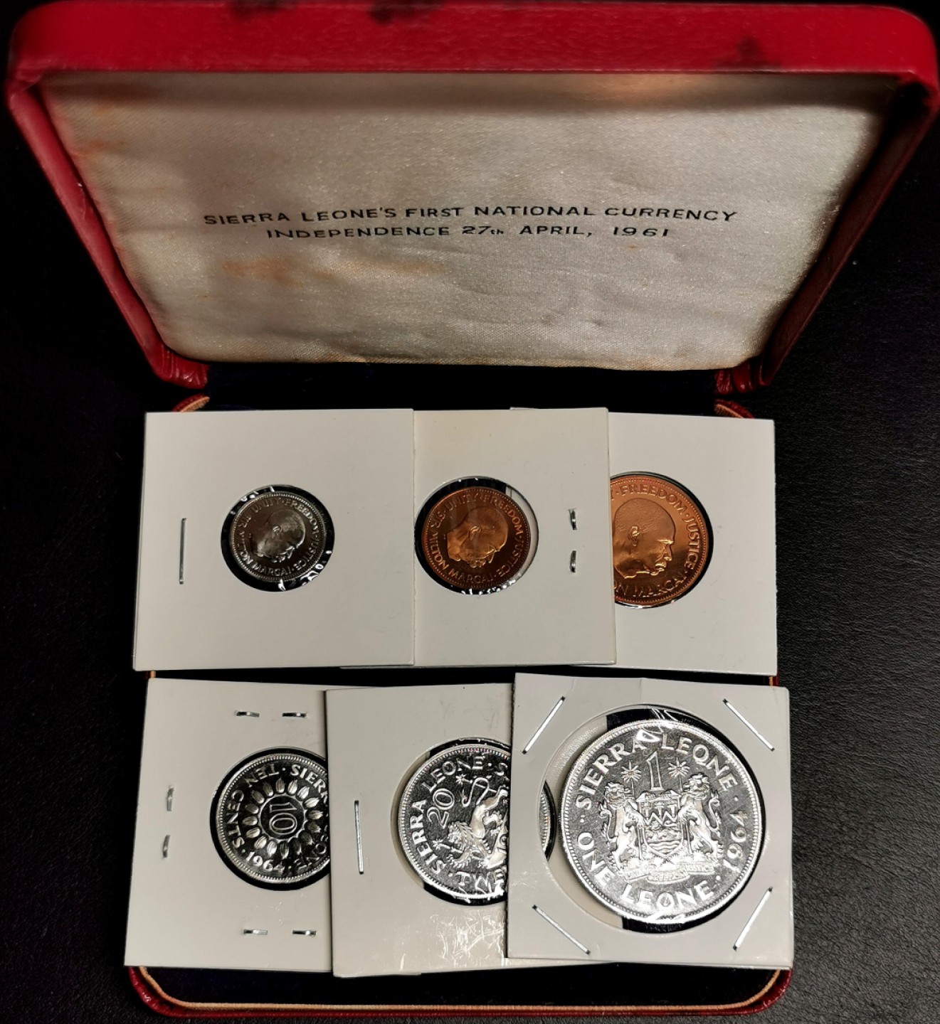 凡希社世界钱币微拍第二百三十八期 1964塞拉利昂精铸PS原盒好品！