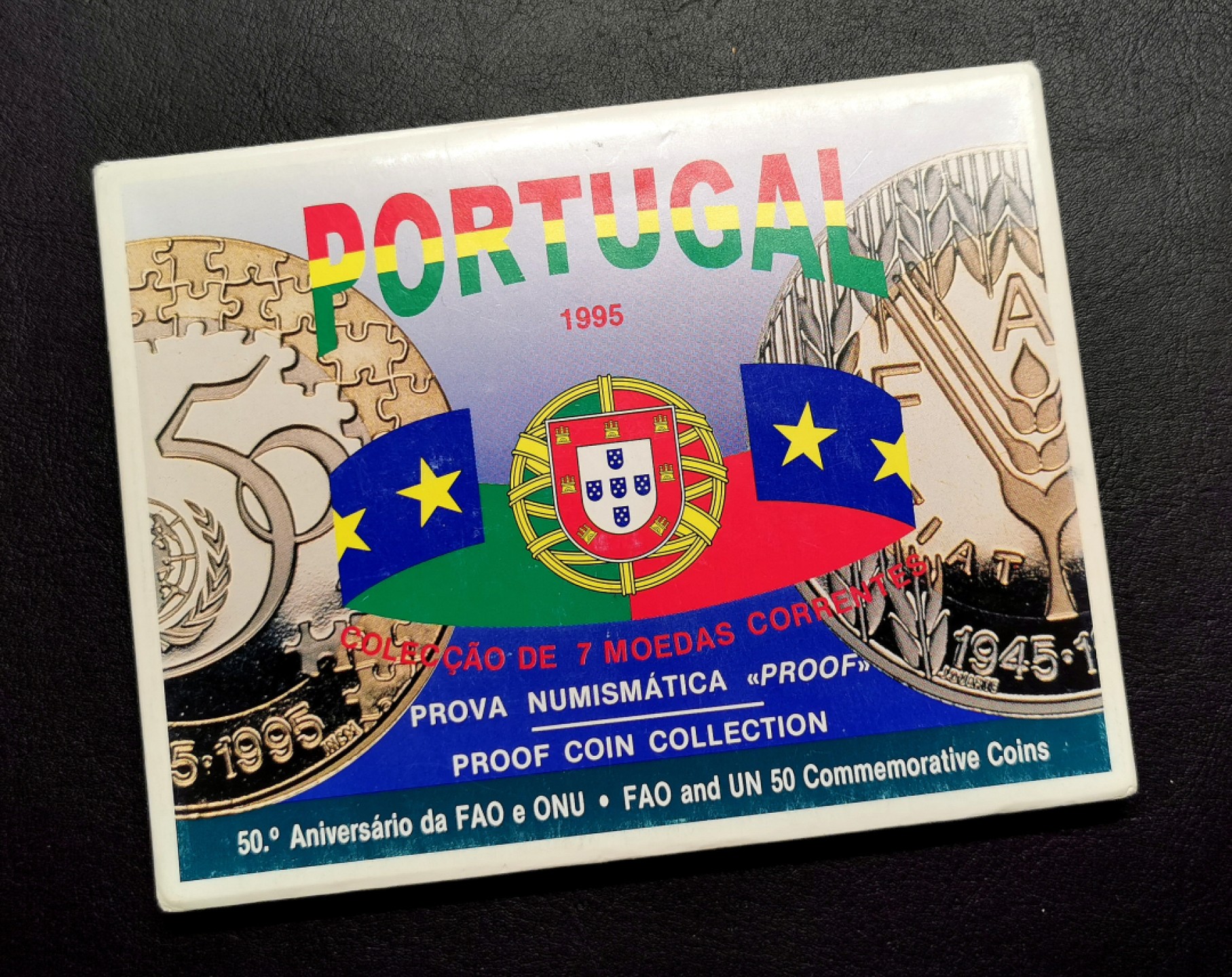 凡希社世界钱币微拍第二百三十八期 1995葡萄牙精铸PS带双色FAO与联合国纪念