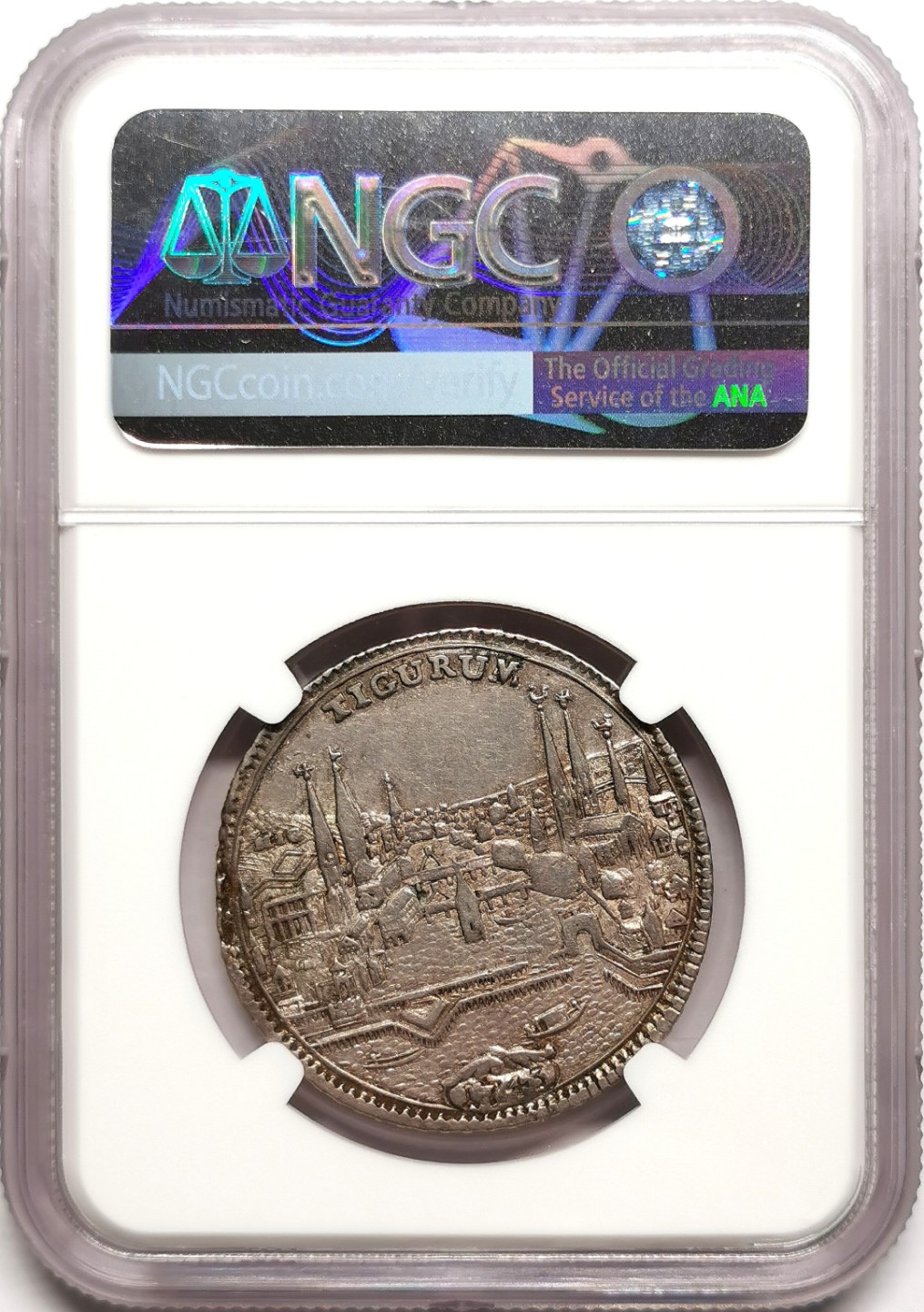 凡希社世界钱币微拍第二百三十八期 1743苏黎世城市景观1/2泰勒NGC-XF45