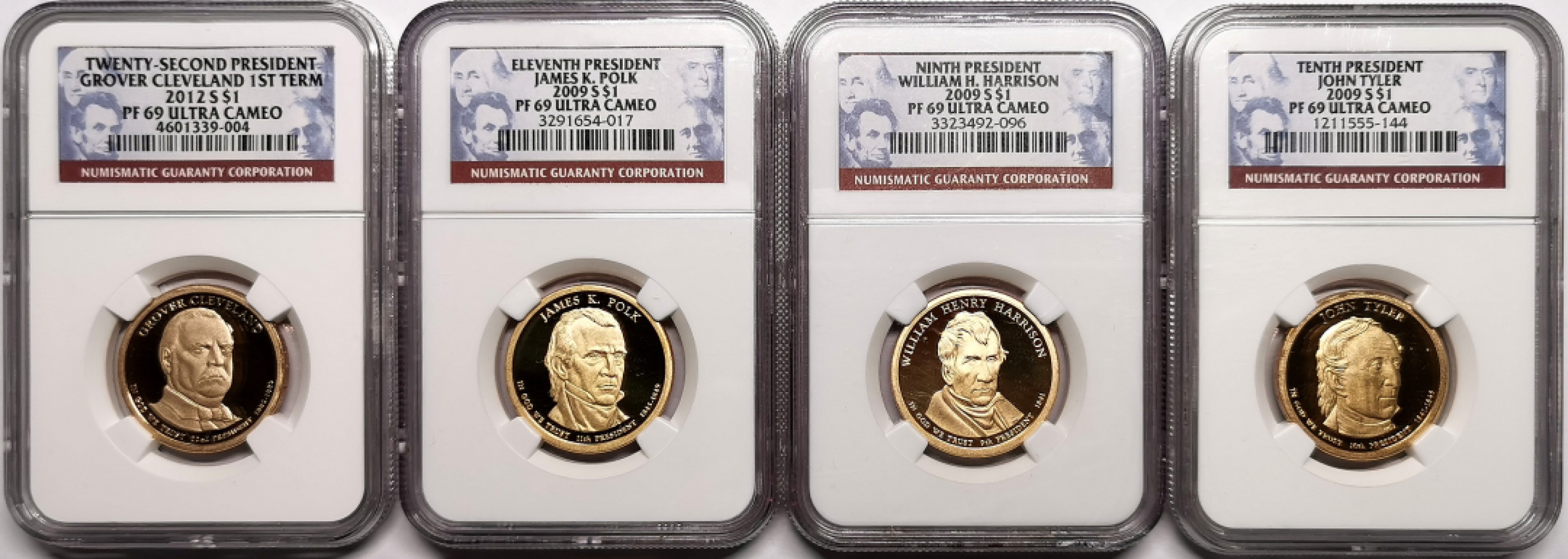 凡希社世界钱币微拍第二百三十八期 2009美国总统纪念壹元四枚套NGC-PF69UC