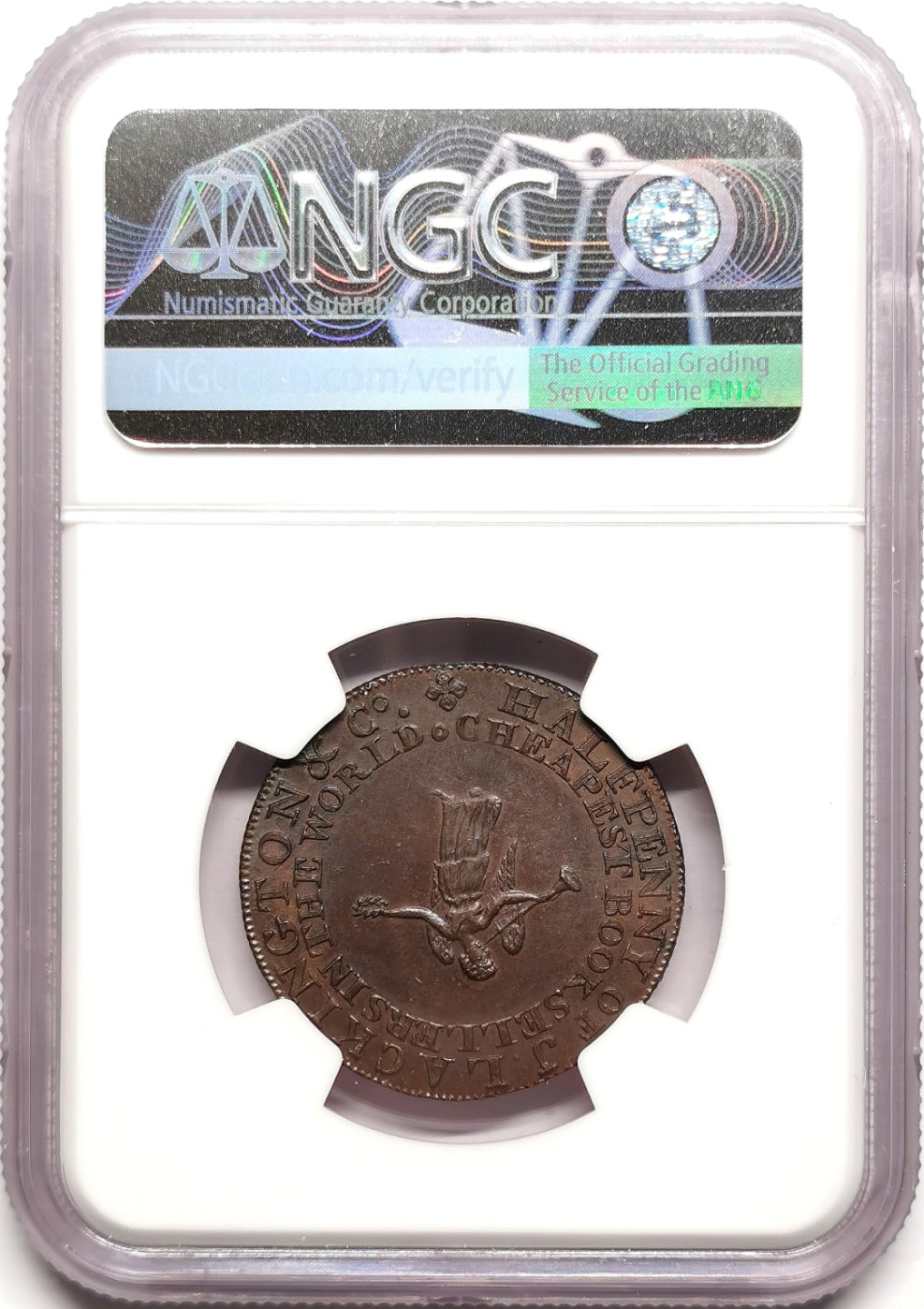 凡希社世界钱币微拍第二百三十八期 1794米德尔塞克斯莱肯敦1/2便士TKN NGC-AU58