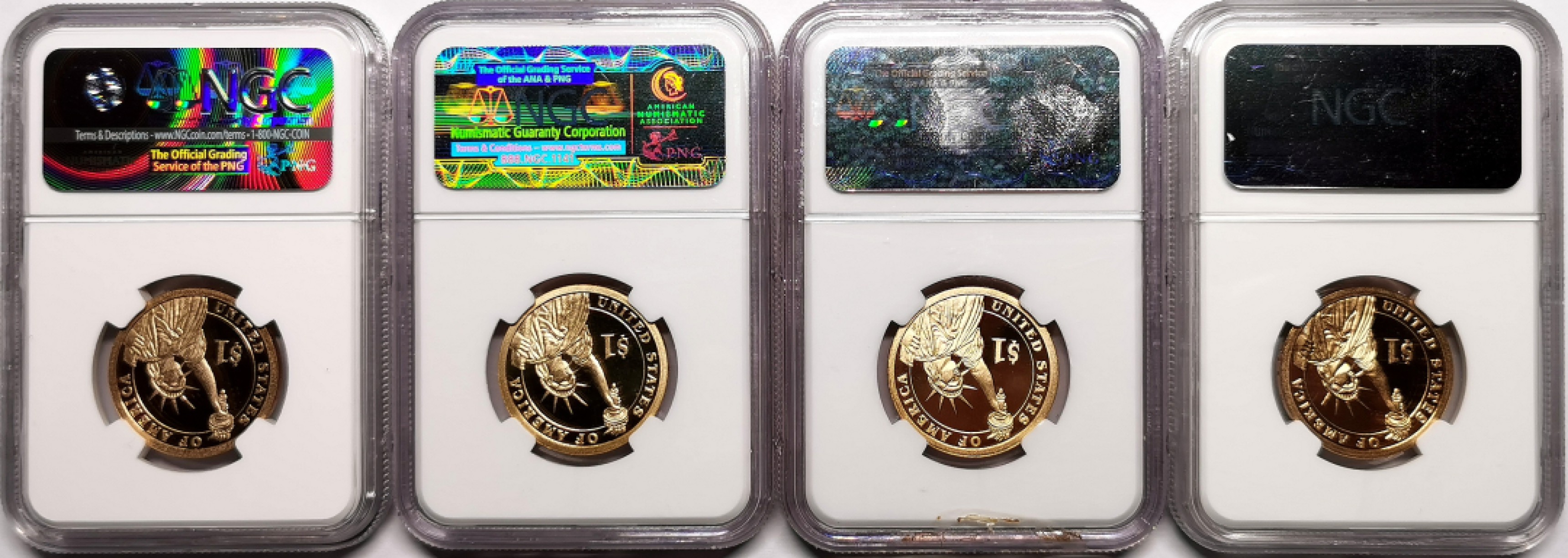 凡希社世界钱币微拍第二百三十八期 2009美国总统纪念壹元四枚套NGC-PF69UC