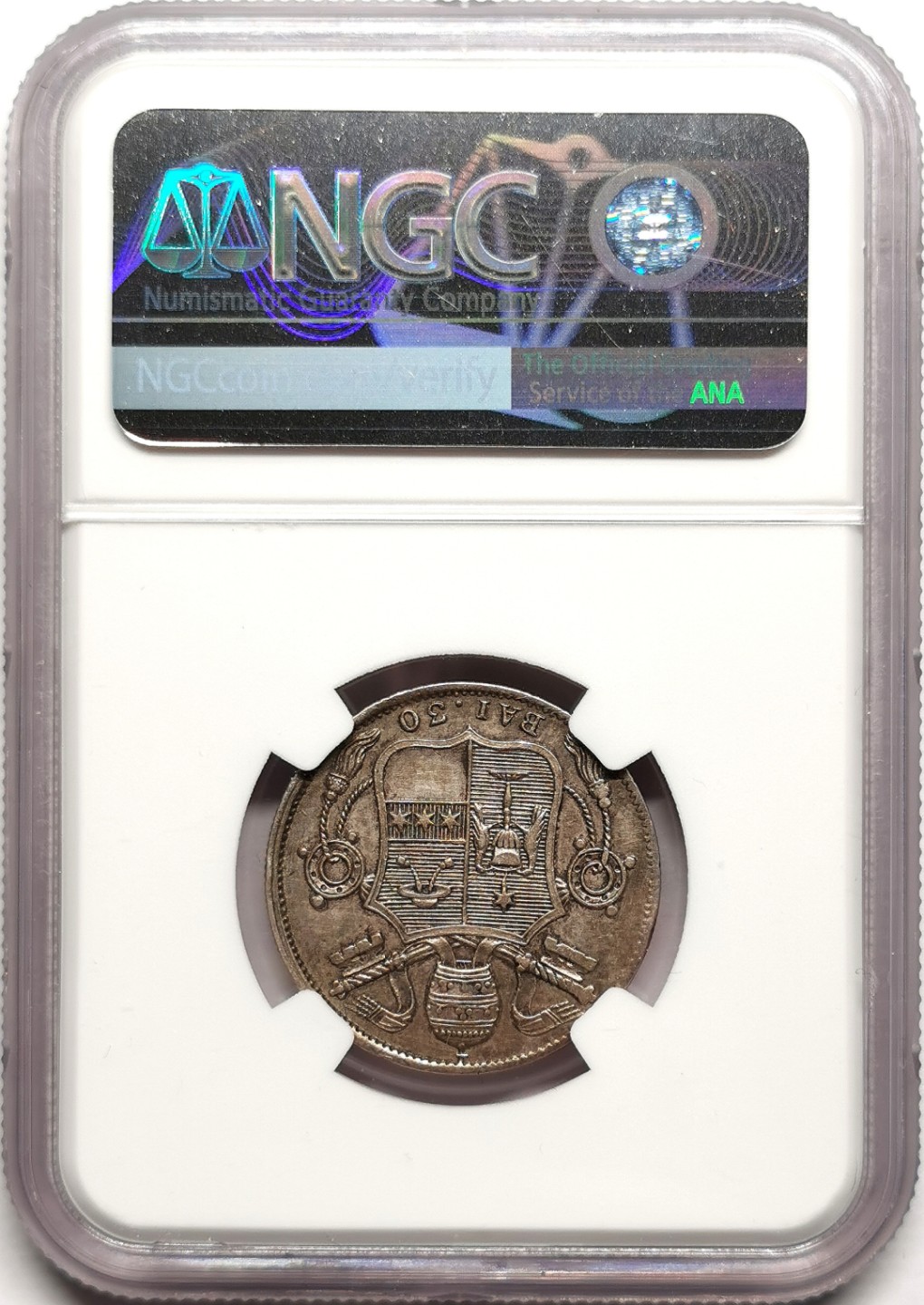 凡希社世界钱币微拍第二百三十八期 1834教皇国格里高利十六世30B银币NGC-AUD