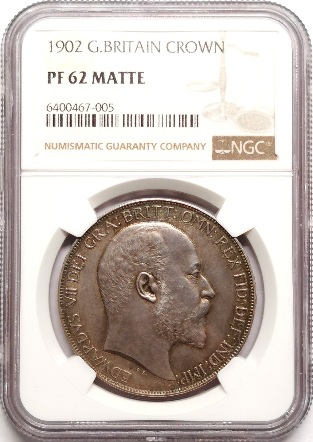 凡希社世界钱币微拍第二百三十八期 1902英国爱七马剑精铸NGC-PF62MATT