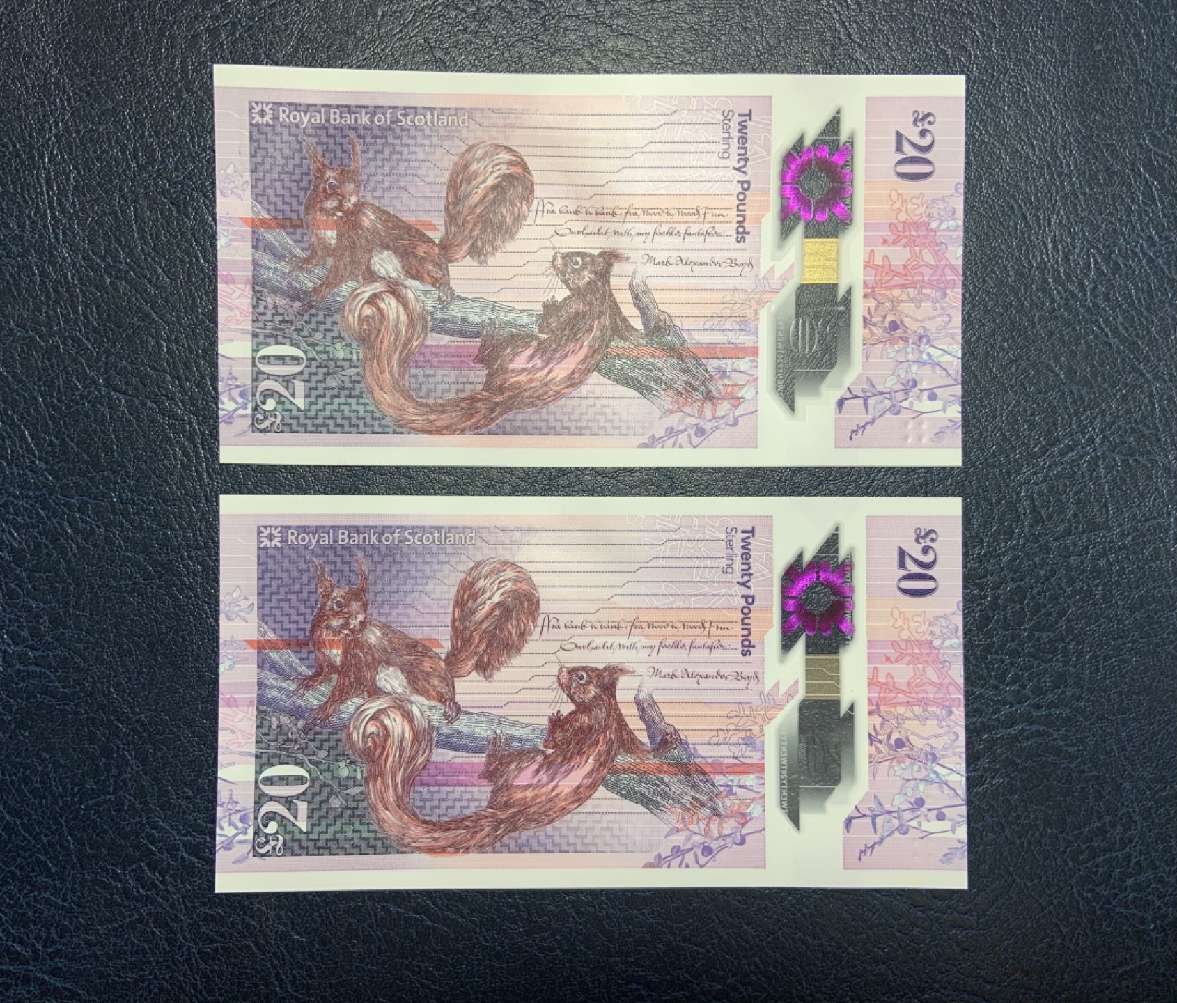收藏联盟Quantum Auction 第258期拍卖  苏格兰皇家银行2021年20镑2张 品相全新UNC 苏格兰女企业家凯瑟琳.克雷斯顿