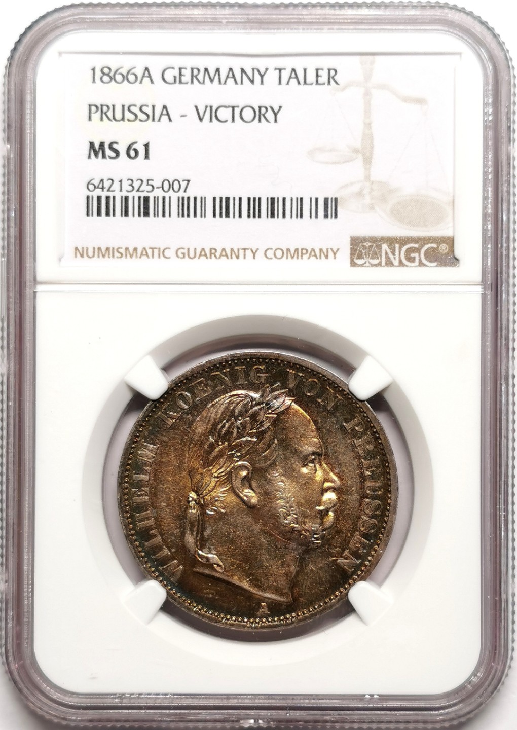 凡希社世界钱币微拍第二百三十八期 1866普鲁士胜利泰勒NGC-MS61