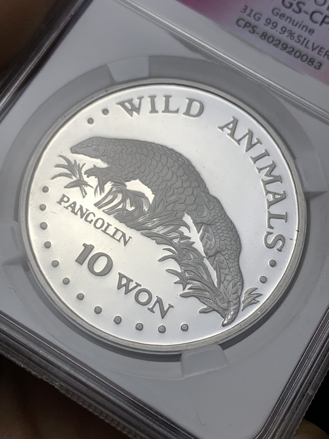 《竞宝斋》第164场-周日，周一，周四 3场 (全场包邮) 朝鲜 2003年野生动物穿山甲1盎司银币