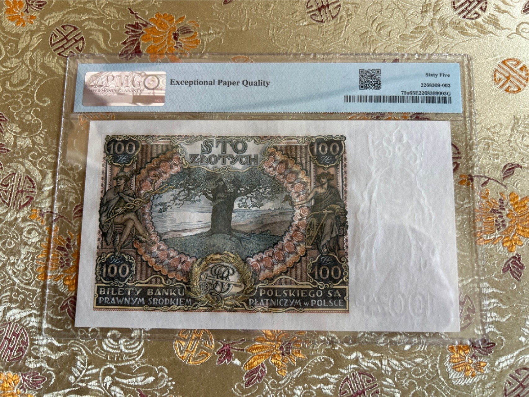 收藏联盟Quantum Auction 第261期拍卖  波兰1934年100兹罗提 PMG65 豹子号身 波尼亚托夫斯基亲王