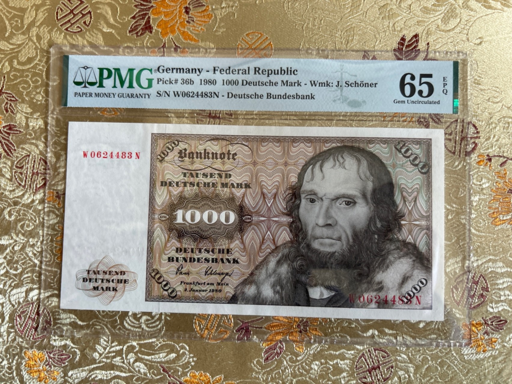 收藏联盟Quantum Auction 第261期拍卖  德国联邦1980年1000马克 PMG65 天文学家舍那