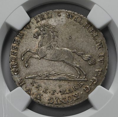 修遠堂世界钱币第三期 - 稀见状态 NGC MS63 1831年汉诺威飞马16格罗申银币