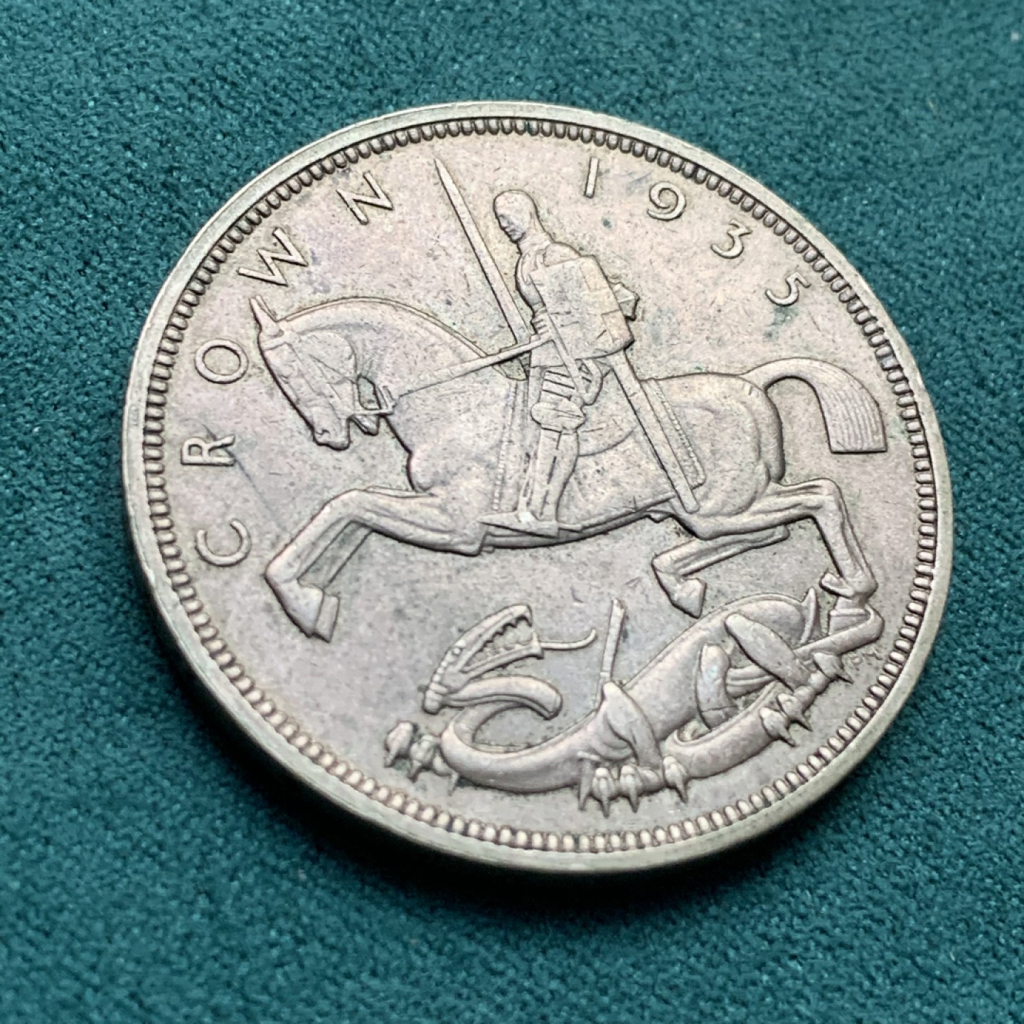 《竞宝斋》第164场-周日，周一，周四 3场 (全场包邮) 英国 1935年 乔治五世 木马剑 克朗 银币