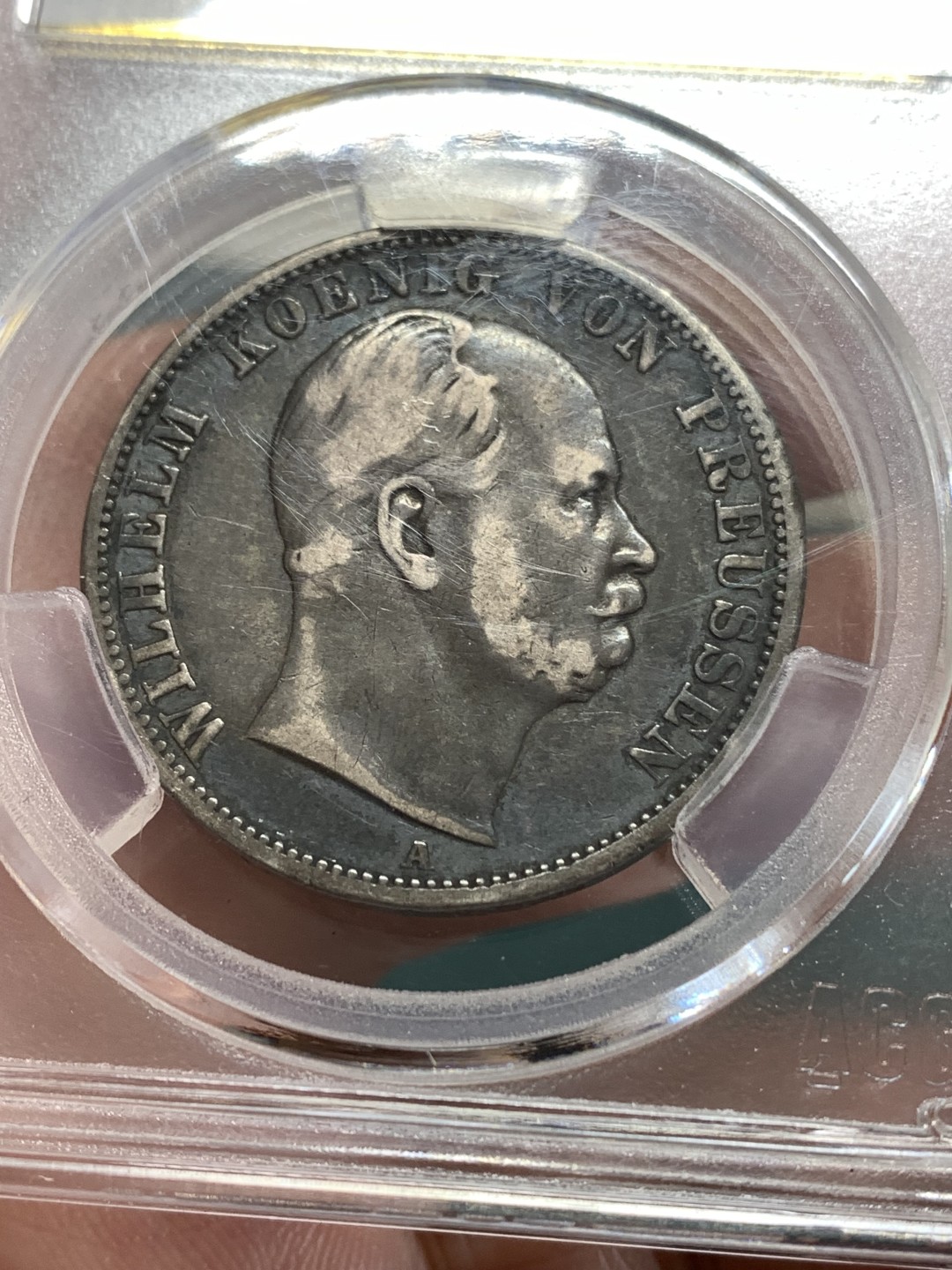 《竞宝斋》第164场-周日，周一，周四 3场 (全场包邮) 1871年德国普鲁士威廉一世1泰勒银币，黑包浆流通品