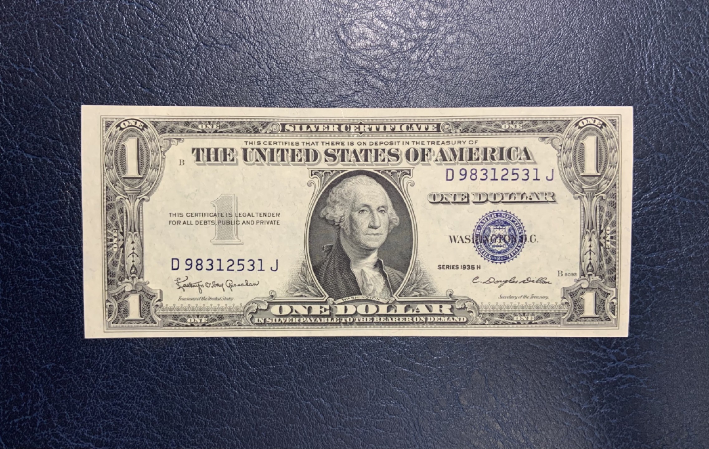 收藏联盟Quantum Auction 第258期拍卖  美国1935年1美元银币券 品相全新UNC 号码无47