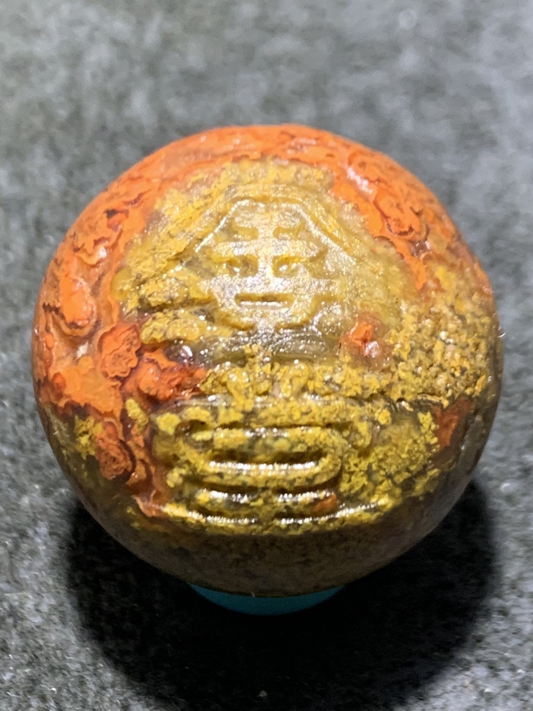 精美亚光草花纹冰飘风化纹战国红玛瑙手工雕刻金玉满堂随形单珠一颗