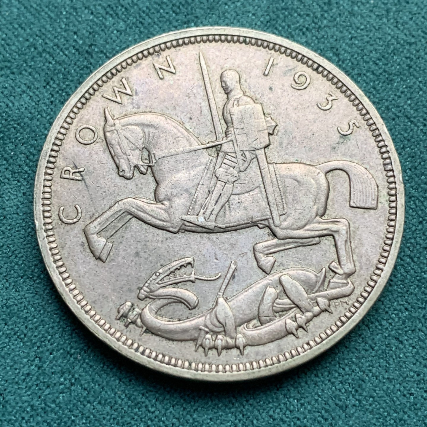 《竞宝斋》第164场-周日，周一，周四 3场 (全场包邮) 英国 1935年 乔治五世 木马剑 克朗 银币