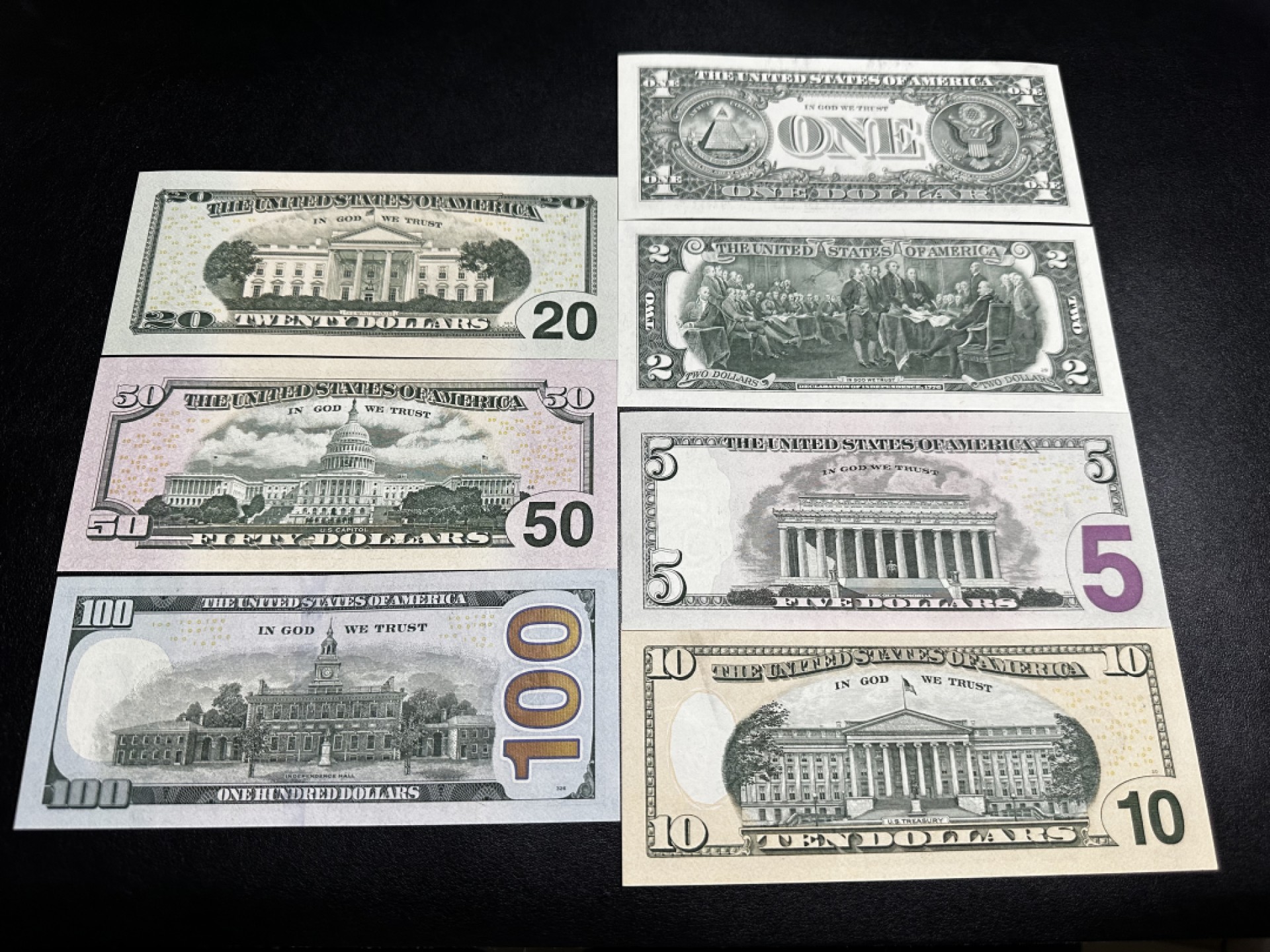 《外钞收藏家》第二百六十八期（连拍第二场） 2013年美元全套7张 全新 1美元轻微潮 其他没问题