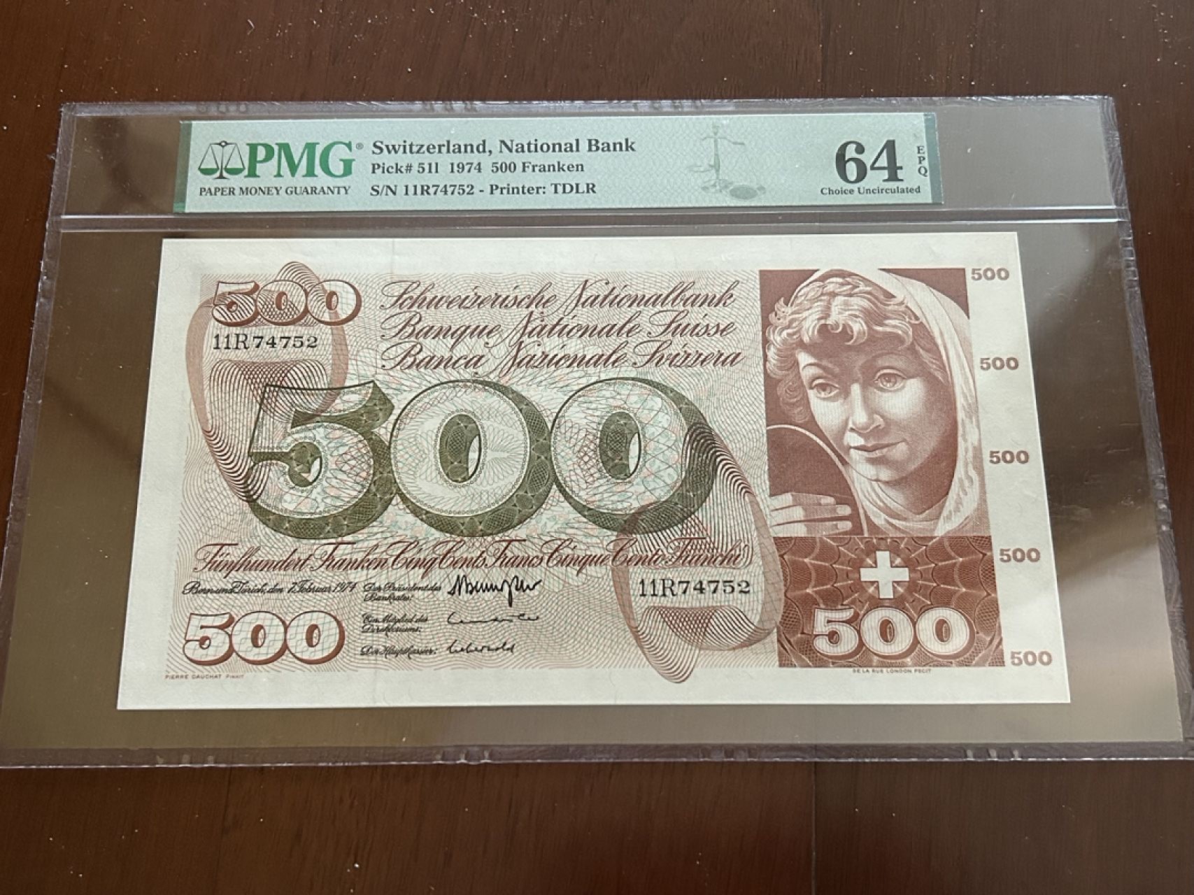 收藏联盟Quantum Auction 第258期拍卖  瑞士500法郎 PMG64e 青春泉
