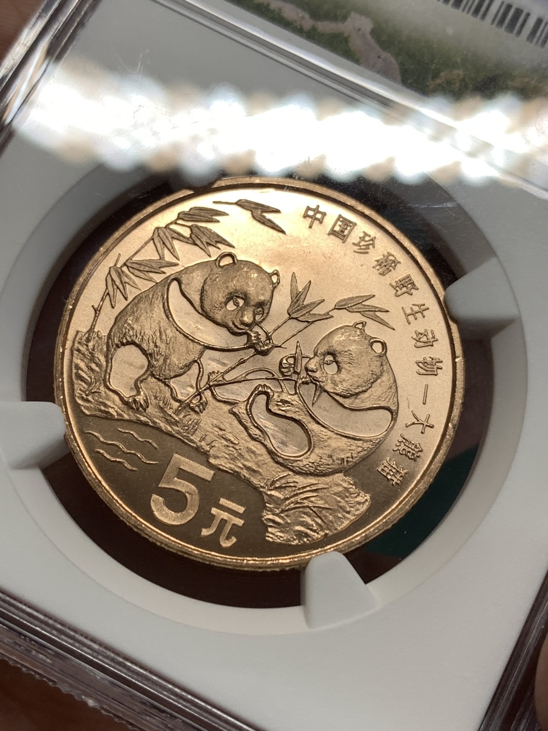 《竞宝斋》第164场-周日，周一，周四 3场 (全场包邮) NGC-MS66RD 中国 1993年珍稀野生动物大熊猫铜币（原光RD状态，特殊标签）