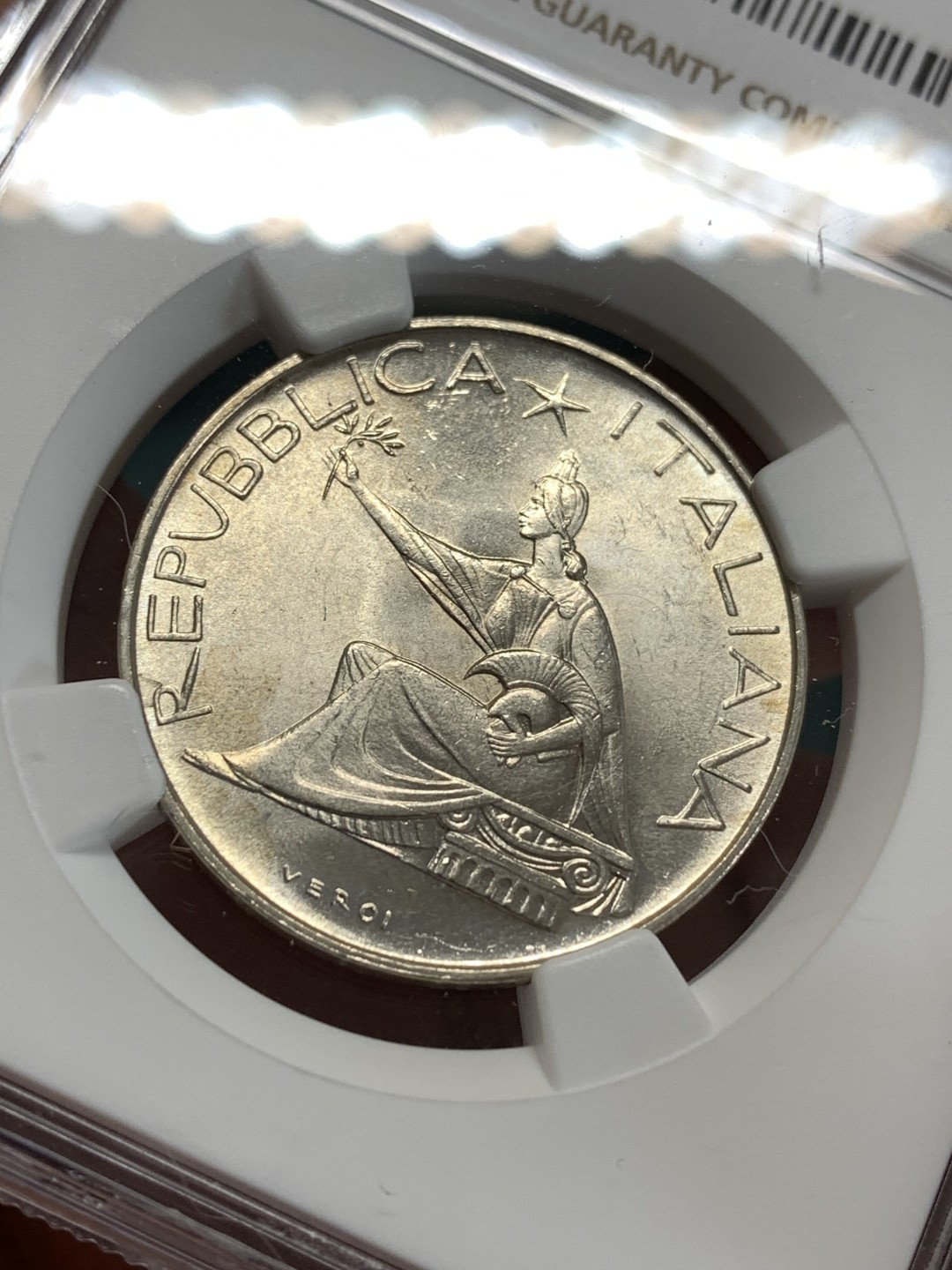 《竞宝斋》第164场-周日，周一，周四 3场 (全场包邮) NGC MS64 意大利1961年 纪念意大利迁都100周年 500里拉 银币 仿古马车造型，S转光