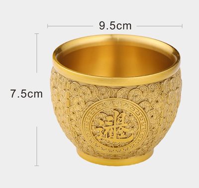 新的一周开始了 - 招财进宝日进斗金.金蟾铜水缸.高约7.8cm.直径约9cm.重约524克