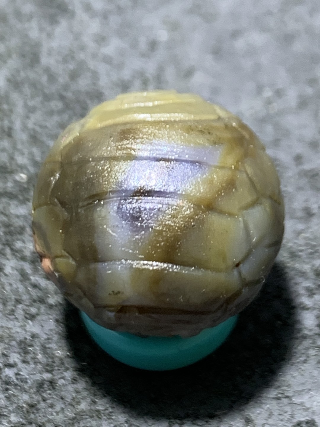 精美亚光冰飘战国红雕刻龟壳珠子一颗，寓意，富甲天下，