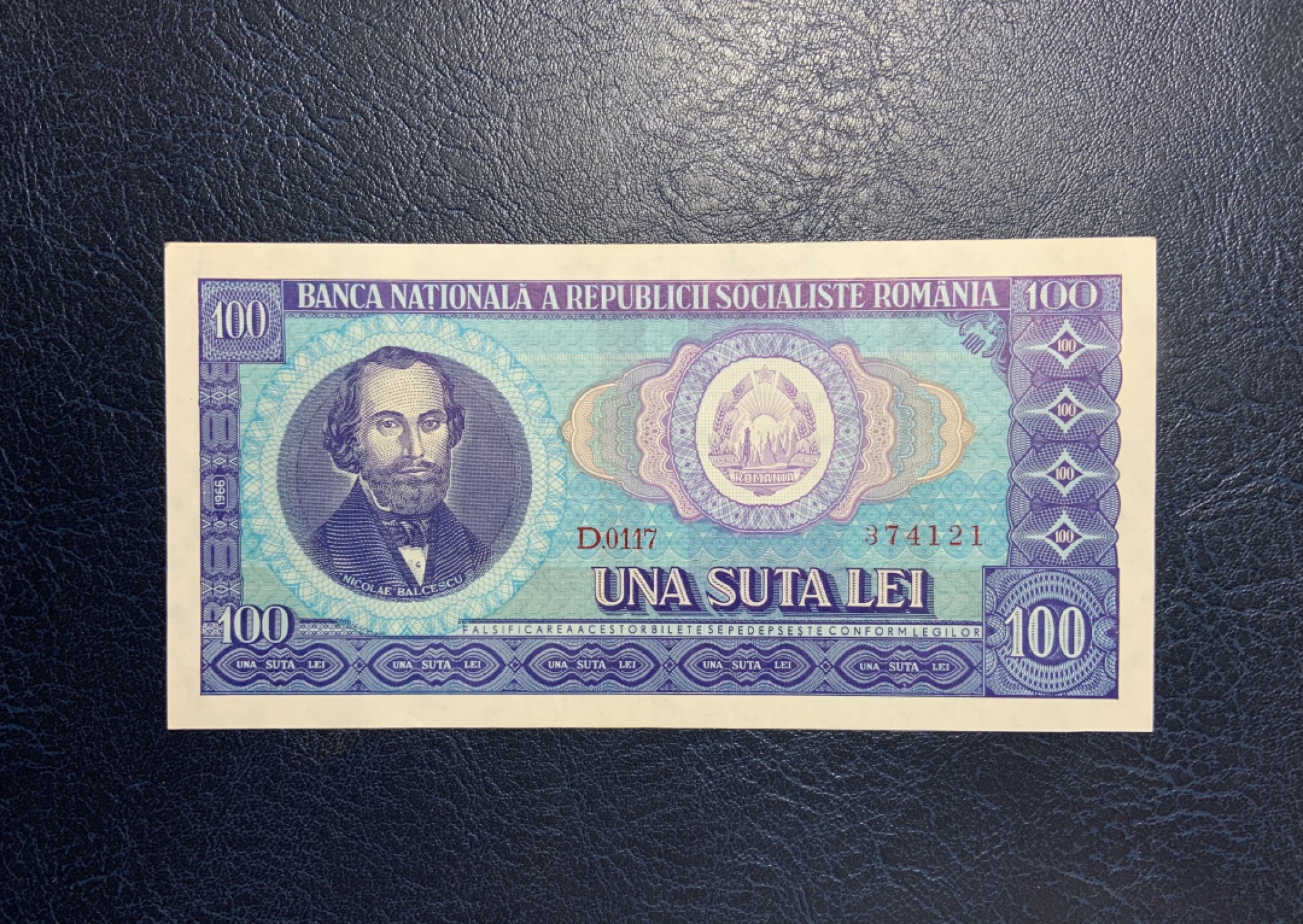 收藏联盟Quantum Auction 第259期拍卖 帝国余辉-印度新金山 罗马尼亚1966年100列伊 品相UNC- 细节如侧光 糖尿病胰岛素研究先驱 尼古拉.巴尔斯库
