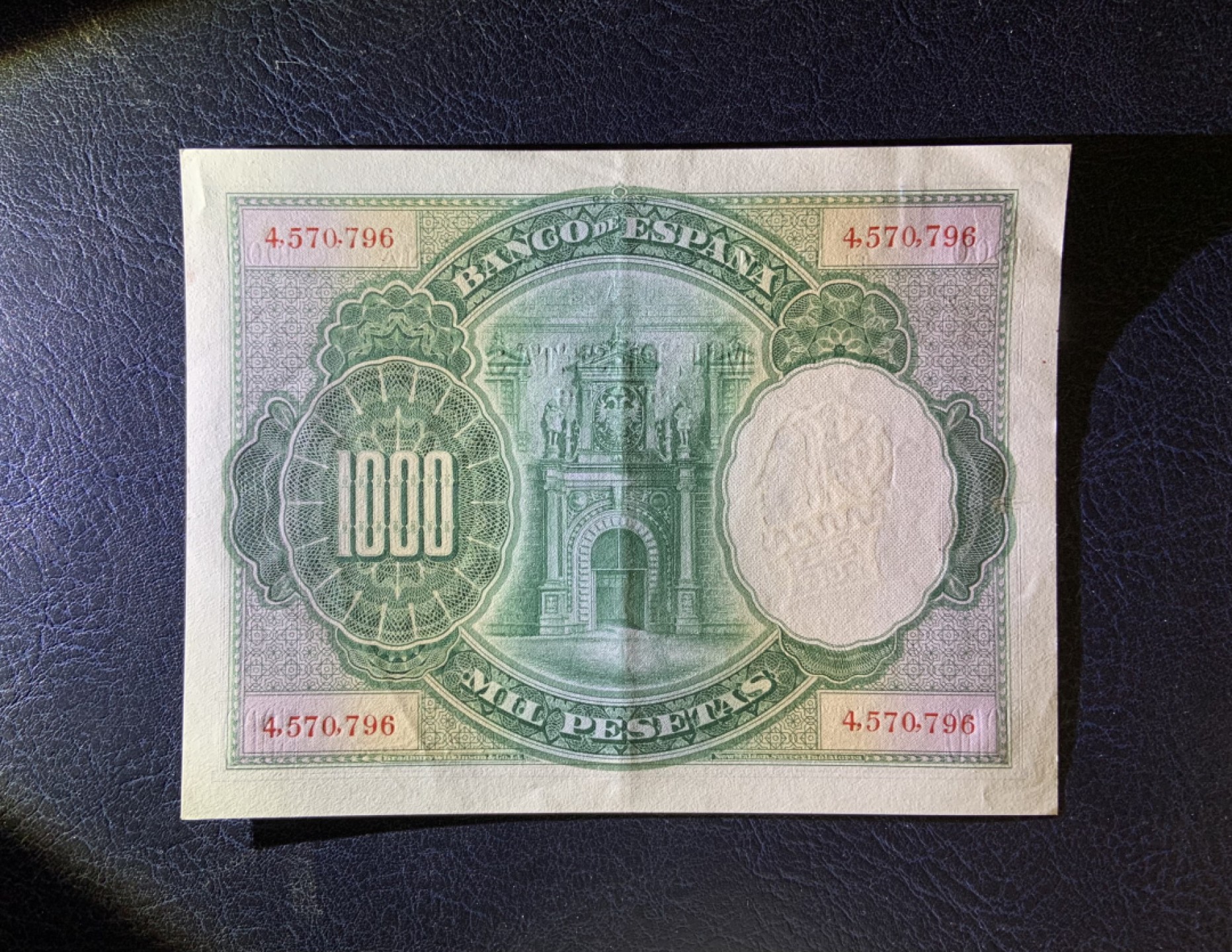 收藏联盟Quantum Auction 第259期拍卖 帝国余辉-印度新金山 西班牙1925年1000比塞塔 品相AU 稀少高面值 国王卡洛斯一世