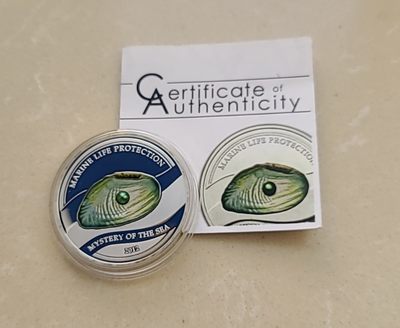 【币将精彩】世界钱币拍卖（2025-11-5） - 帕劳2012年神秘海洋珍珠镶嵌银币带证书