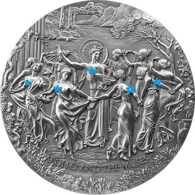 【海寕潮】拍卖第八十期 - 【海寧潮】喀麦隆2022年国色天姿阿波罗和缪斯女神5盎司纪念银币原价4800【所有拍卖物品运费超1公斤按实际费用补款】