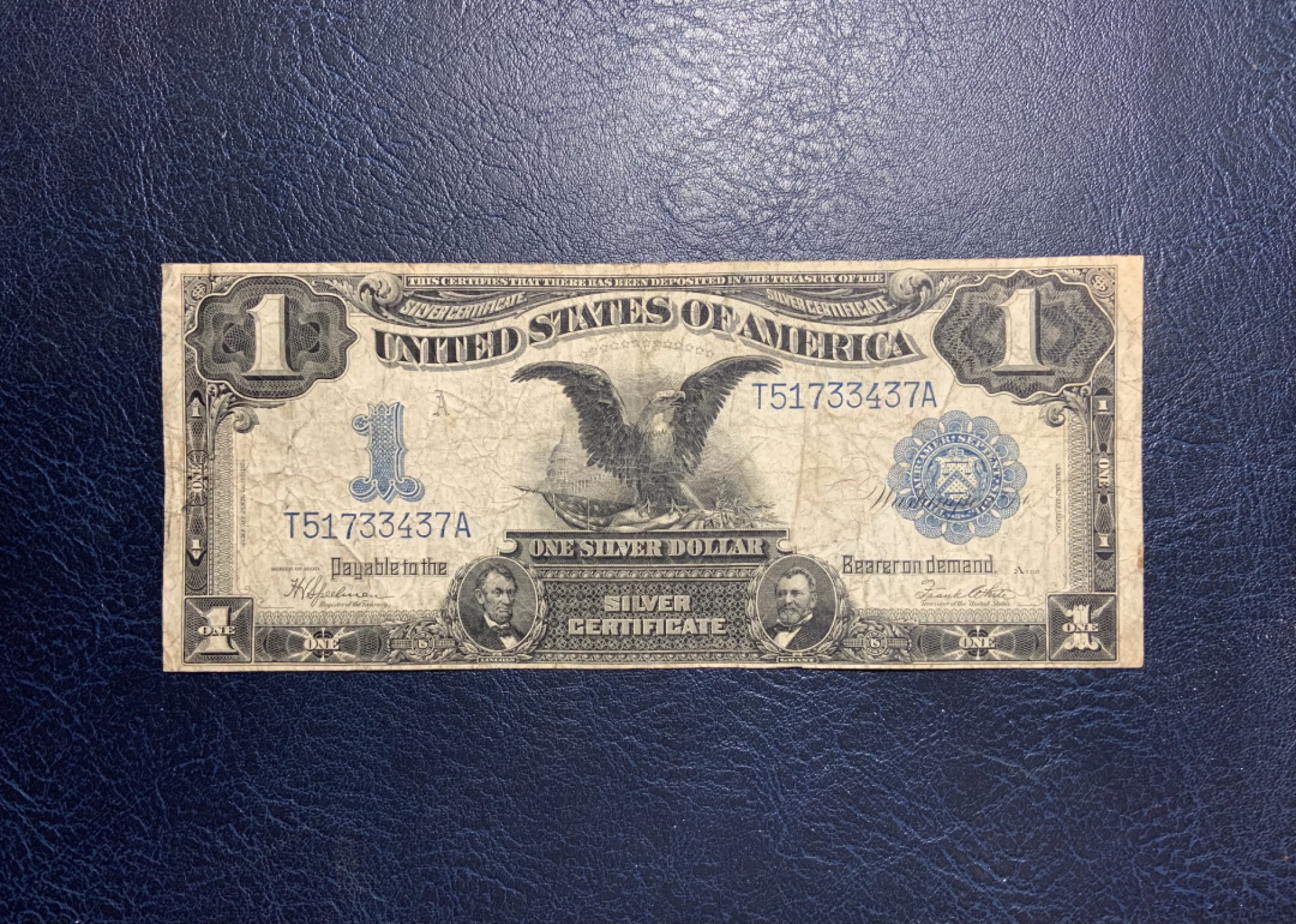 收藏联盟Quantum Auction 第259期拍卖 帝国余辉-印度新金山 美国1899年1美元银币券 品相如图 美国国鸟 白头海雕