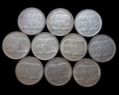 【雨安收藏】【第050期】2023-05-17 世界各国币章 8秒倒数自动落锤 高效拍卖 全场包邮 - 批发.Wholesale Lots	比利时100法郎四代国王.10个