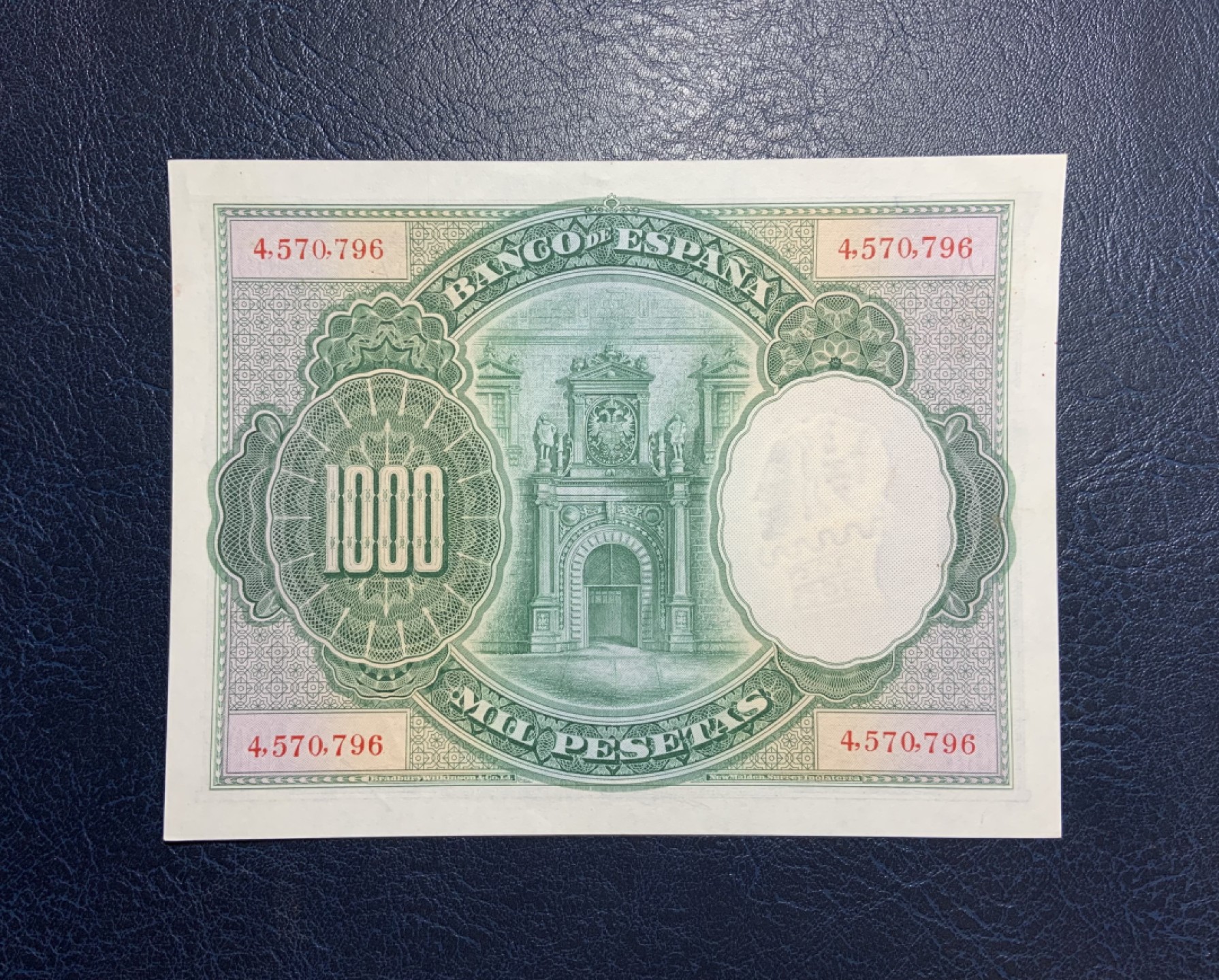 收藏联盟Quantum Auction 第259期拍卖 帝国余辉-印度新金山 西班牙1925年1000比塞塔 品相AU 稀少高面值 国王卡洛斯一世