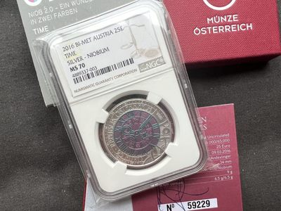 【币观天下】第223期钱币拍卖【北京CICE精品场包运】 - 【克劳斯获奖币】奥地利时间银币 设计师签名 ngc70