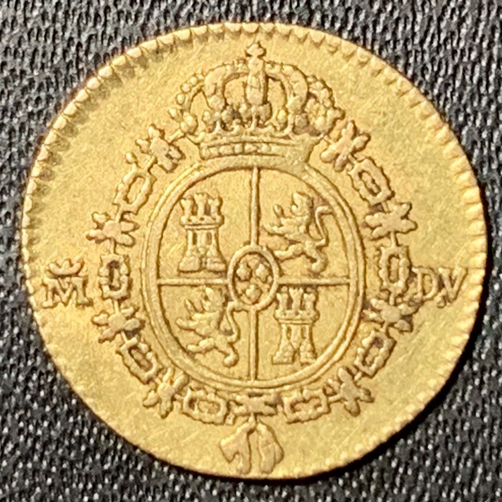 紫瑗钱币——第269期拍卖 墨西哥 1786年 DV 卡洛斯三世 1/2埃斯库多 1.69克 0.875金