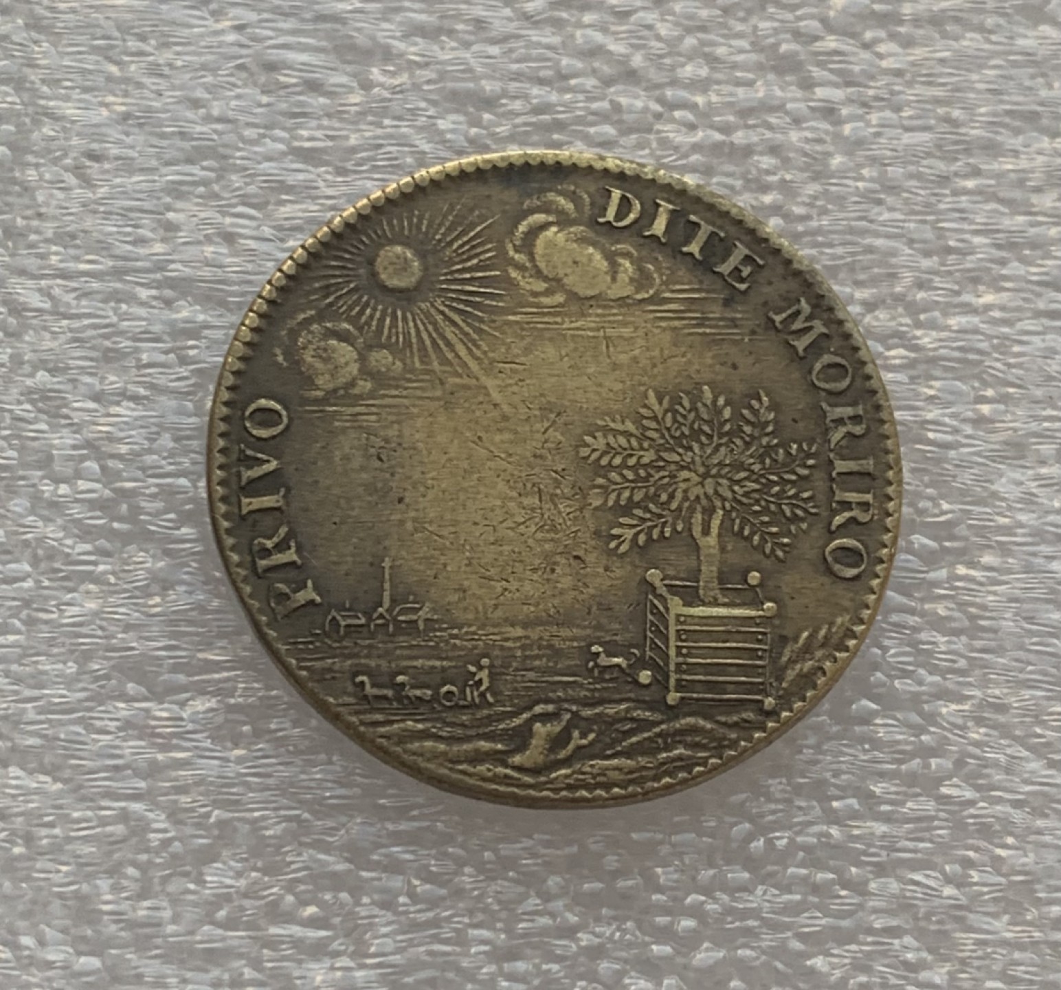 瓶子🏺第92期拍卖会   法国18世纪路易十四铜质代币  背景观