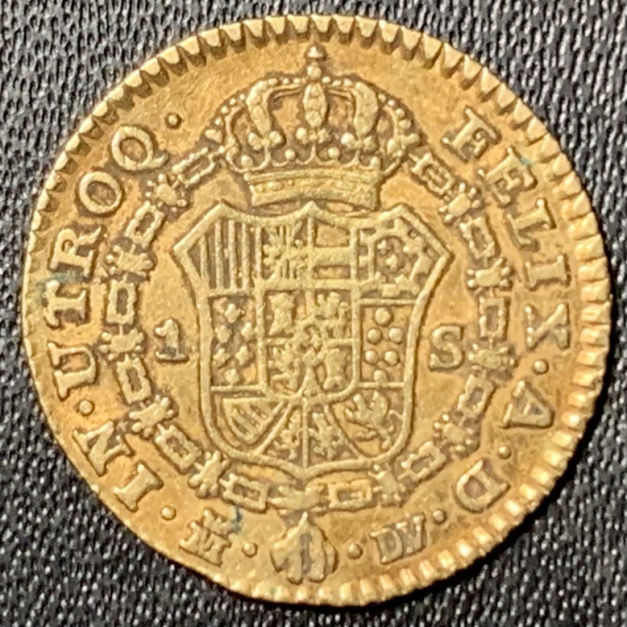 紫瑗钱币——第269期拍卖 西班牙 1787年 DV 卡洛斯三世 1埃斯库多 3.38克 0.875金