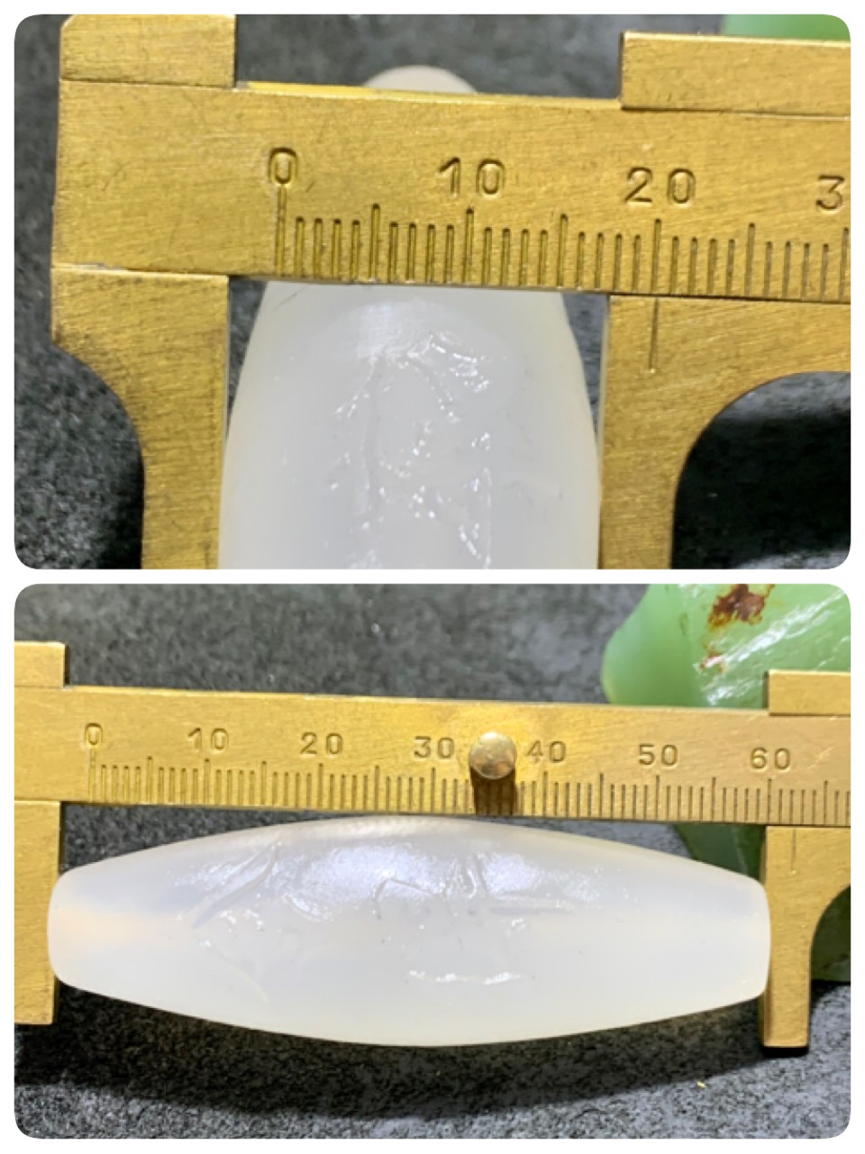 精美高玉化海洋玉髓手工雕刻舍得大桶珠一个！