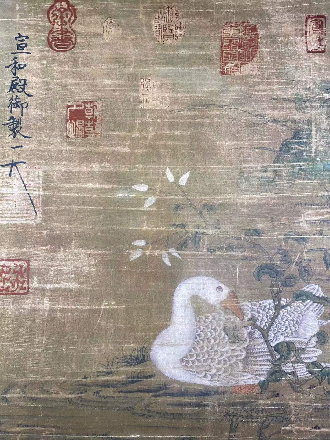 宋徽宗绢本花鸟立轴。宋徽宗赵佶（1082年11月2日-1135年6月4日）号宣和主人，宋朝第八位皇帝，书画家。 宋徽宗绢本花鸟立轴。宋徽宗赵佶（1082年11月2日-1135年6月4日）号宣和主人，宋朝第八位皇帝，书画家。