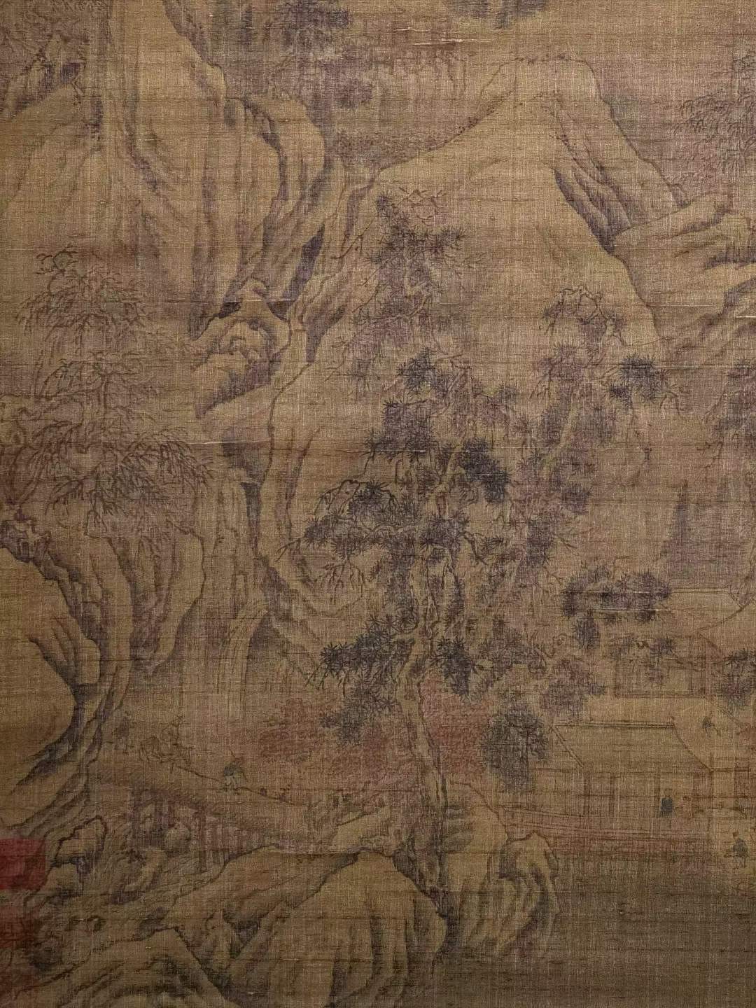 吴道子绢本《买鱼沽酒图》立轴。吴道子（约680年—759年），又名道玄，唐代著名画家，画史尊称画圣。