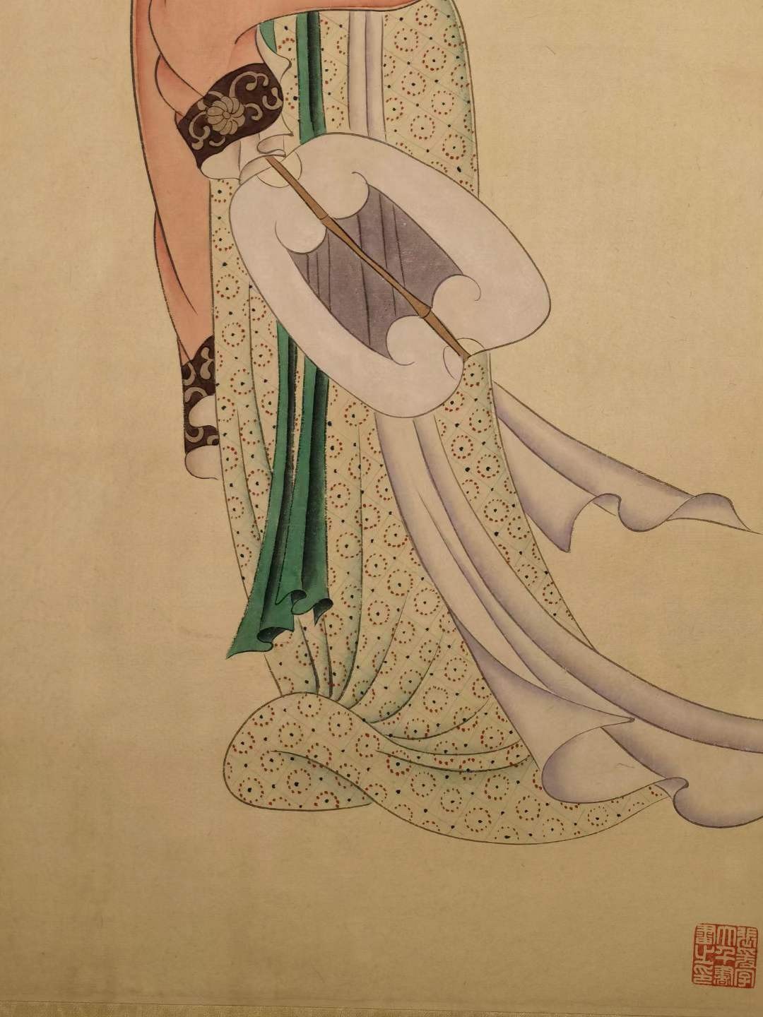 张大千纸本仕女图。张大千（1899年5月10日—1983年4月2日），四川省内江市人，原名正权，后改名爰，中国近现代国画家。
