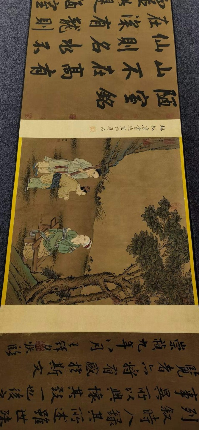 三希堂收录王世贞绢本书法双帧合卷。王世贞（1526年12月8日－1590年12月23日），南直隶苏州府太仓州人，明代文学家、史学家。